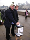 Voters at Tower Bridge